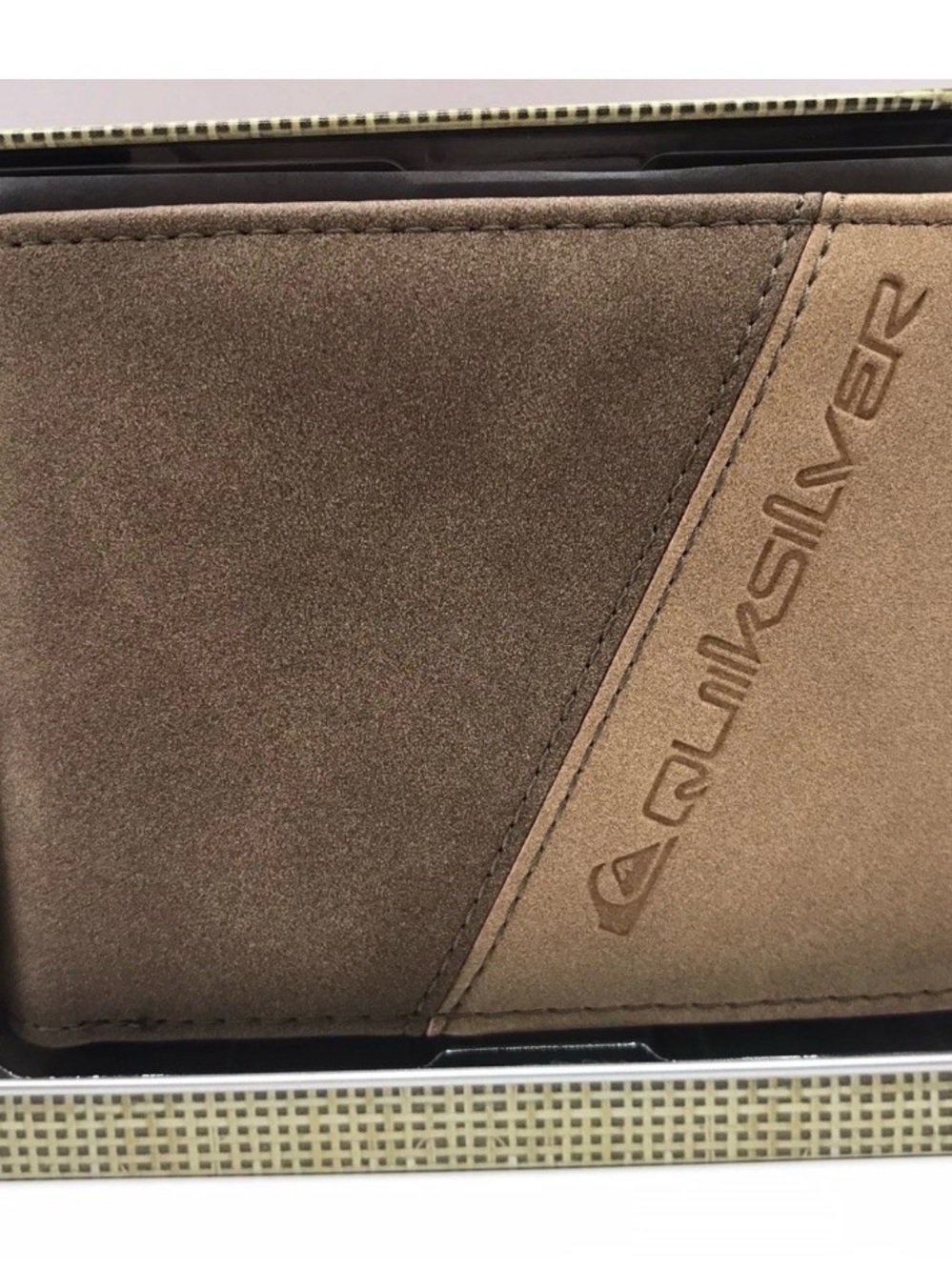 Quiksilver Men's Two-Tone Brown Suede Card Holder